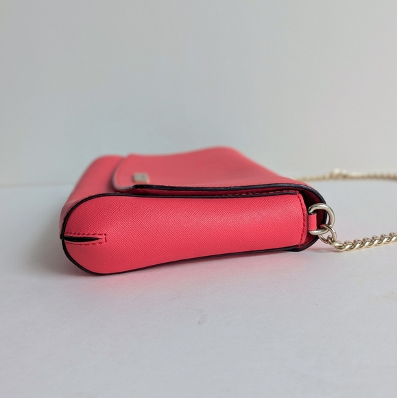 Kate Spade New York Laurel Way Greer Genuine Leather Crossbody Bag Coral Red - Picture 8 of 16